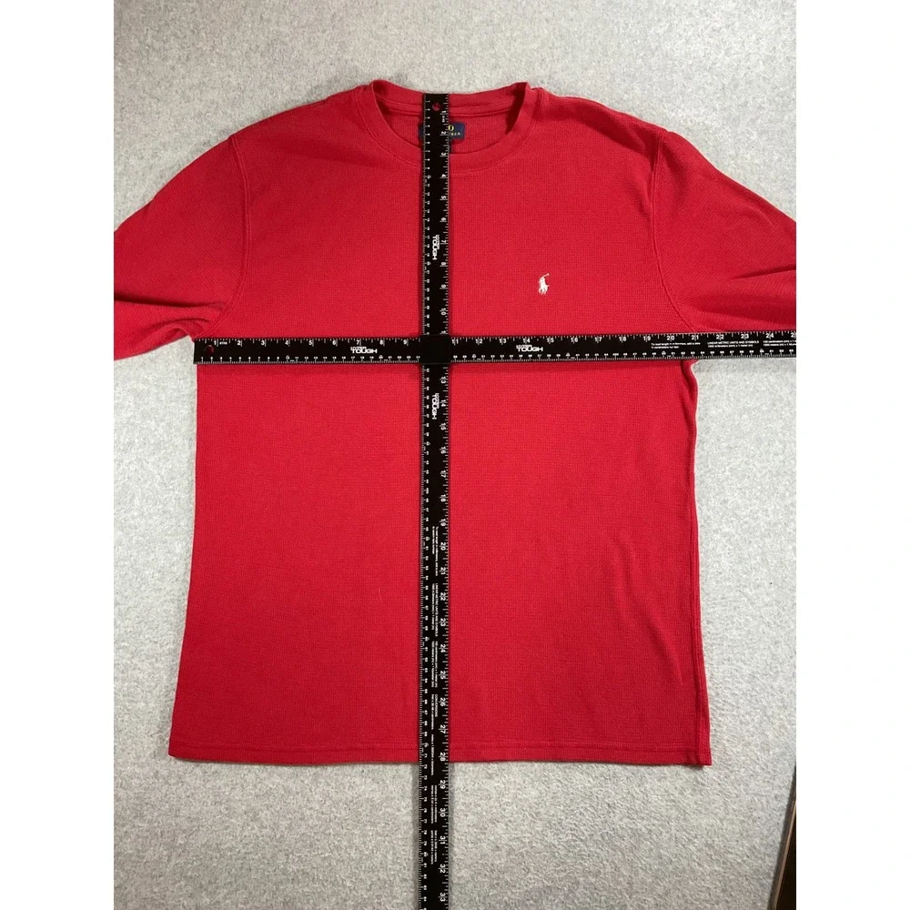Polo Ralph Lauren Mens XL Red Waffle Knit Thermal Long Sleeve Sleepwear 1745